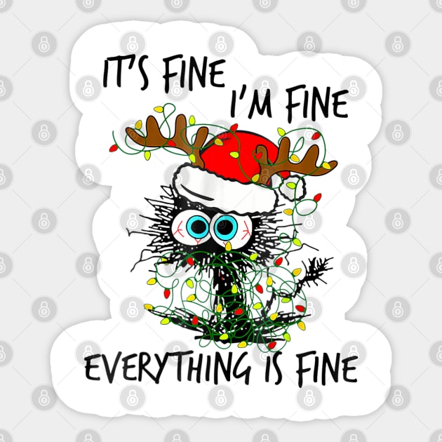 Its Fine Im Fine Everything Is Fine Christmas Sticker by rhazi mode plagget